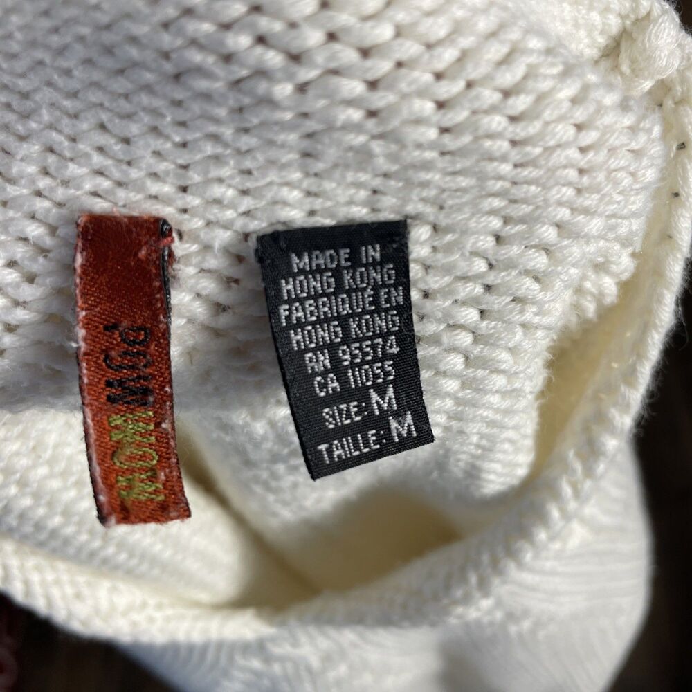 Pow Wow Cable Knit Style White Sweater Women’s Pullover Cozy Winter Top Size M - Picture 6 of 7